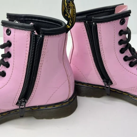 Dr. Martens 1460 Classic Kid's Patent Leather Pale Pink Combat Boots