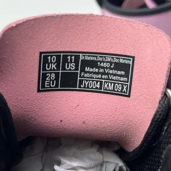 Dr. Martens 1460 Classic Kid's Patent Leather Pale Pink Combat Boots