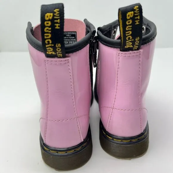 Dr. Martens 1460 Classic Kid's Patent Leather Pale Pink Combat Boots
