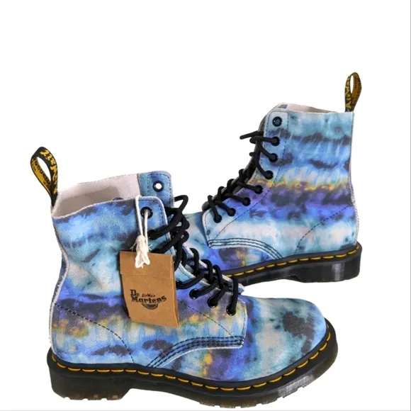 Dr Martens 1460 Pascal Tie Dye Leather  Lace Up Boots ...Size 6