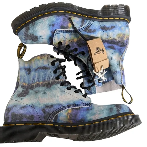 Dr Martens 1460 Pascal Tie Dye Leather  Lace Up Boots ...Size 6