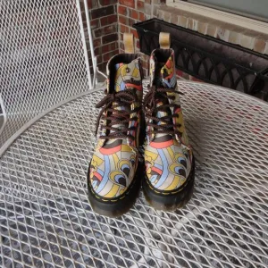 DR MARTENS 8 Retro Ray V Jadon Yellow Chunky Sole Combat Boots Size 6