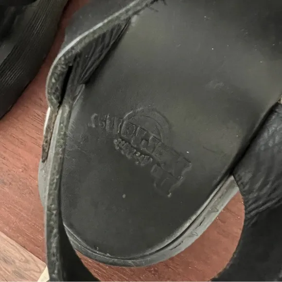 Dr. Martens Black Leather Gryphon Brando Sandals W 9 M 8 Gladiator Platform