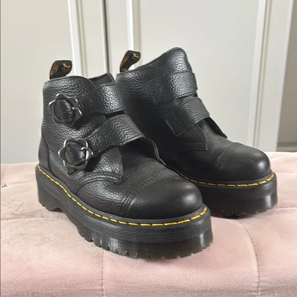 Dr. Martens Black Platform Combat Boots
