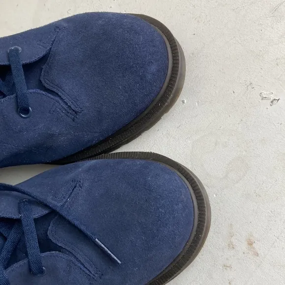 Dr martens blue suede church monkey chunky lace up boots
