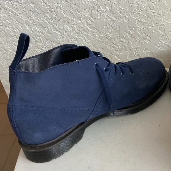 Dr martens blue suede church monkey chunky lace up boots