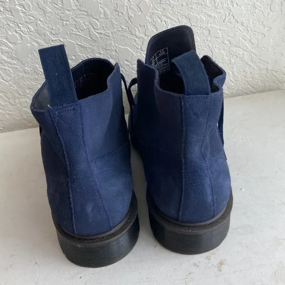 Dr martens blue suede church monkey chunky lace up boots