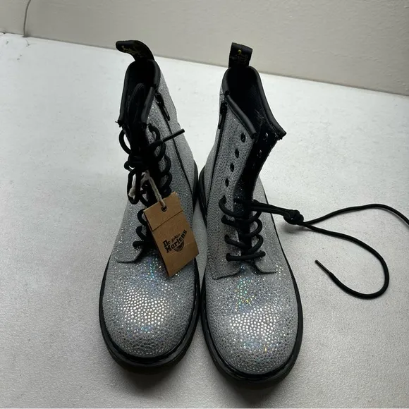 Dr Martens Glitter Lace Up Boots, Size 6