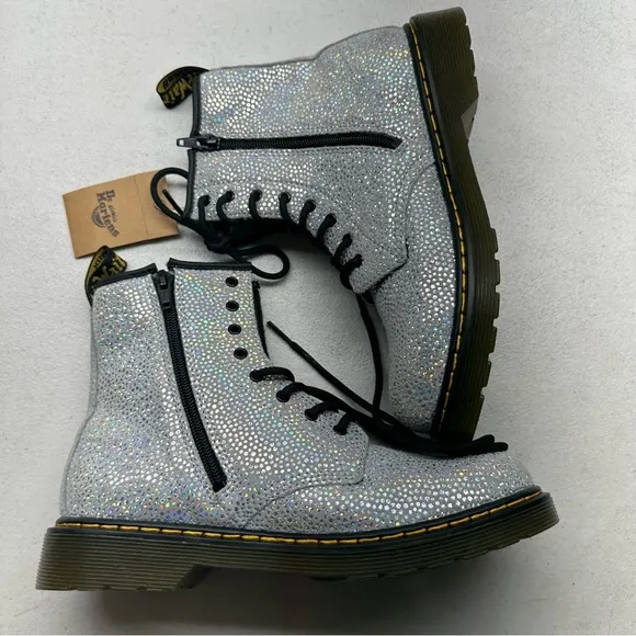 Dr Martens Glitter Lace Up Boots, Size 6