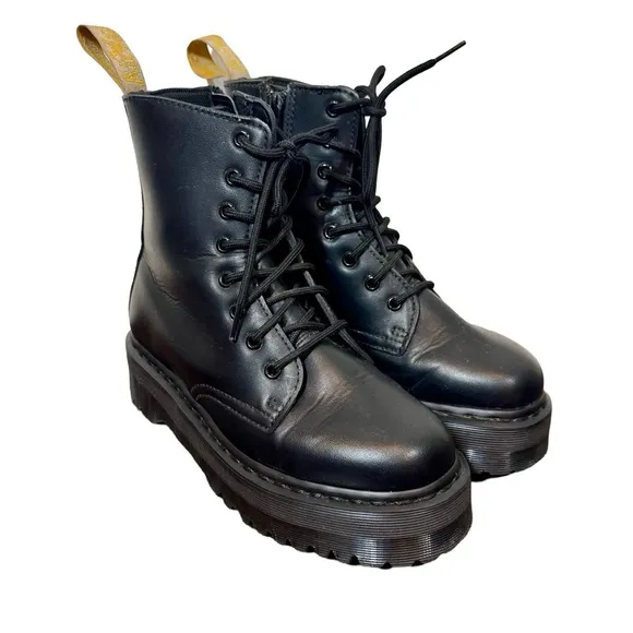 Dr. Martens Jadon II Mono Black Vegan Leather Platform Chunky Combat Boots