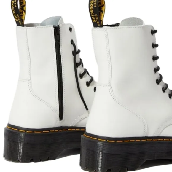 Dr. Martens Jadon White Platform Boots Chunky Combat Size 5 NEW