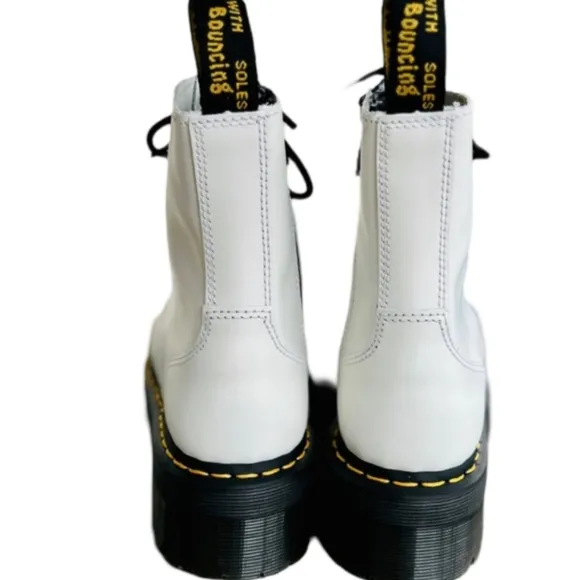 Dr. Martens Jadon White Platform Boots Chunky Combat Size 5 NEW