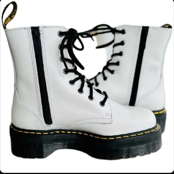 Dr. Martens Jadon White Platform Boots Chunky Combat Size 5 NEW