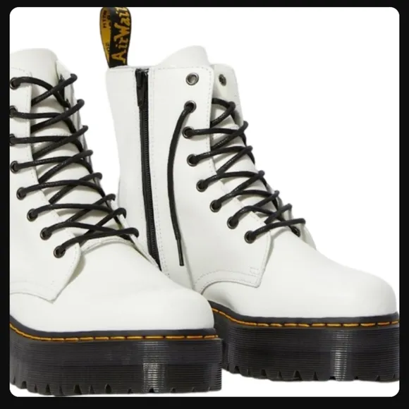 Dr. Martens Jadon White Platform Boots Chunky Combat Size 5 NEW