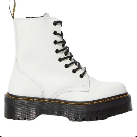 Dr. Martens Jadon White Platform Boots Chunky Combat Size 5 NEW