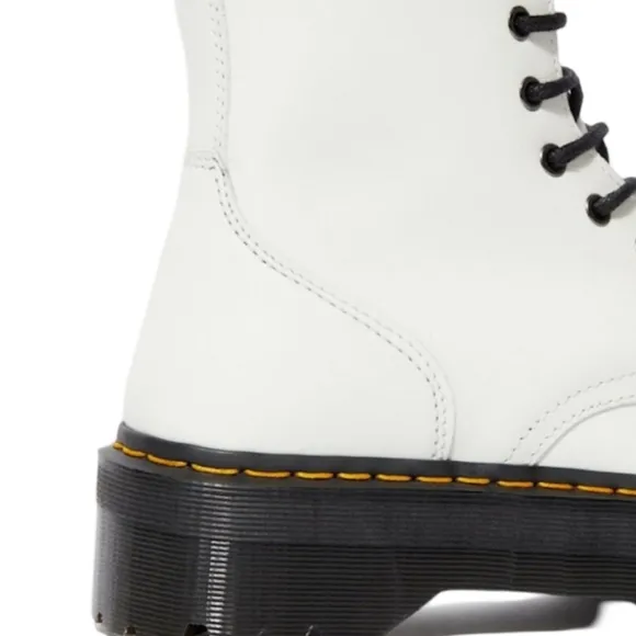 Dr. Martens Jadon White Platform Boots Chunky Combat Size 5 NEW