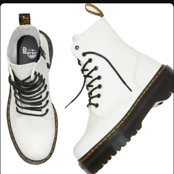 Dr. Martens Jadon White Platform Boots Chunky Combat Size 5 NEW
