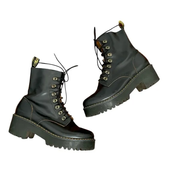 Dr. Martens Leona Leather Combat Boots