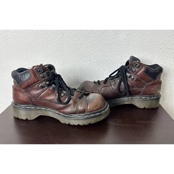 Dr Martens Mens US 7 UK 5 Boots 8699 Ankle Brown Leather Chunky Vintage England