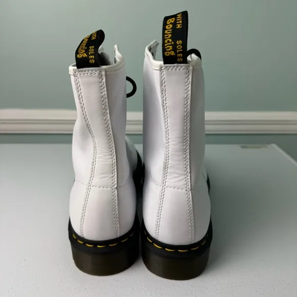 Dr Martens NEW 1460 White Leather Lace Up Boots Size 11