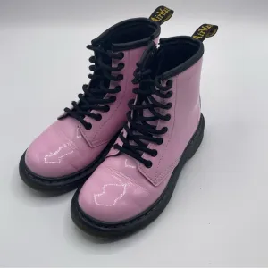 Dr. Martens Pink and Black Combat Boots with Chunky Sole