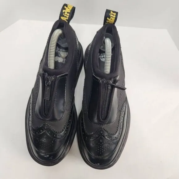Dr. Martens Resnik Zip Brogue Women's Boots Size 5 Solid Black Platform Chunky