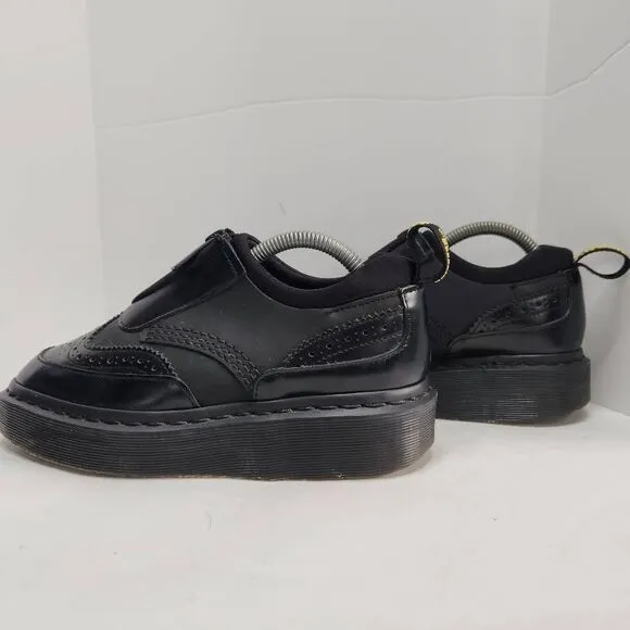 Dr. Martens Resnik Zip Brogue Women's Boots Size 5 Solid Black Platform Chunky