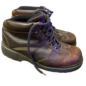 DR. MARTENS vintage rare short chunky leather boots made in england - men's 10