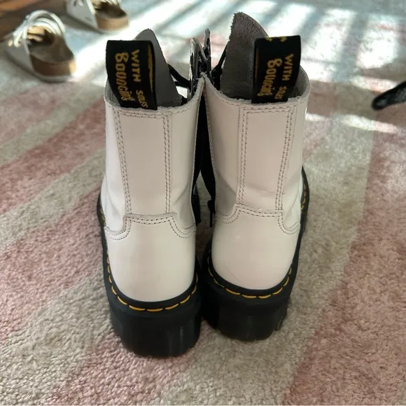 Dr. Martens White Jadon Smooth Leather Platform Boots