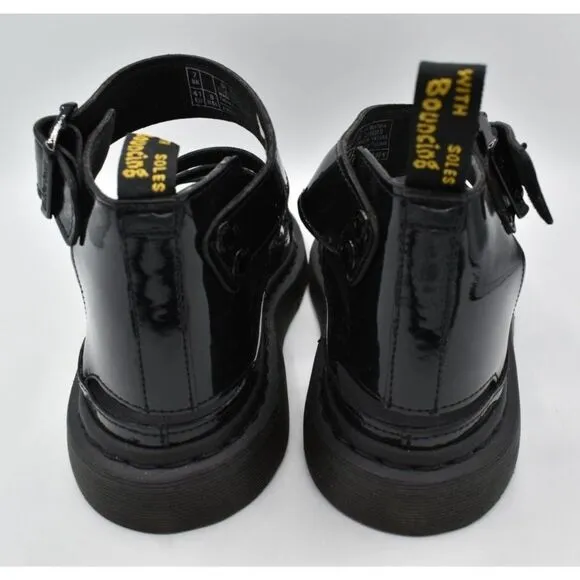Dr Martens Womens Size 9 Clarissa II Black Patent Leather Gladiator Sandals