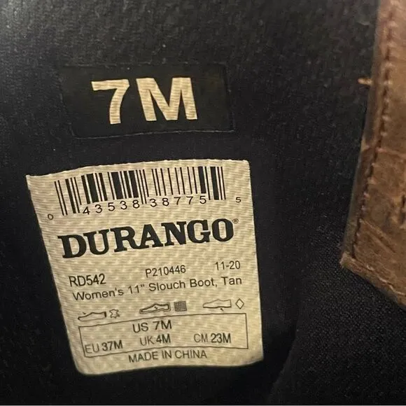 Durango Size 7 Brown Western Cowboy 11&quot; Slouch Boot