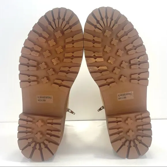 DV DOLCE VITA &quot;PRIMM&quot; CAMEL/TAN PLATFORM LUG SOLE COMBAT BOOTS / BOOTIES🆕