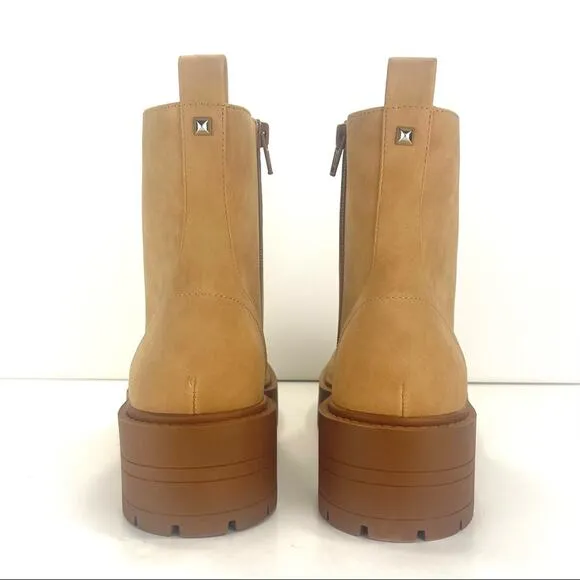 DV DOLCE VITA &quot;PRIMM&quot; CAMEL/TAN PLATFORM LUG SOLE COMBAT BOOTS / BOOTIES🆕