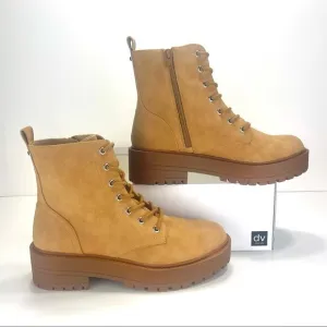 DV DOLCE VITA &quot;PRIMM&quot; CAMEL/TAN PLATFORM LUG SOLE COMBAT BOOTS / BOOTIES🆕