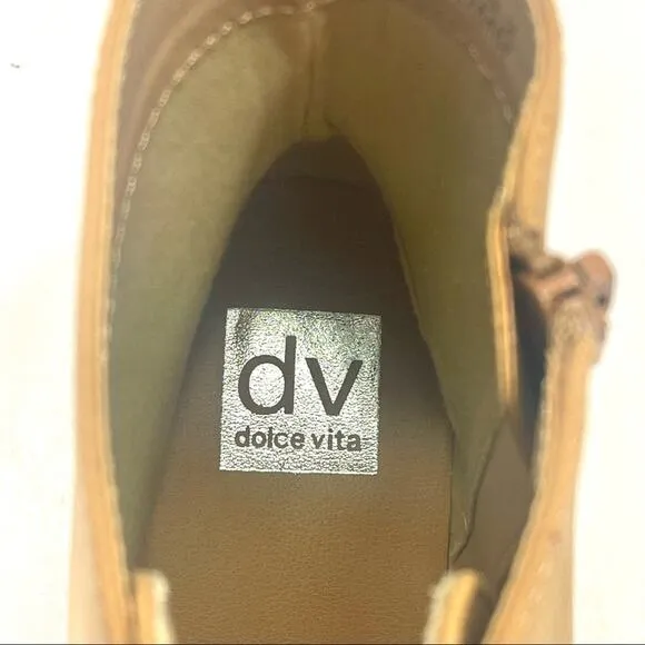 DV DOLCE VITA &quot;PRIMM&quot; CAMEL/TAN PLATFORM LUG SOLE COMBAT BOOTS / BOOTIES🆕