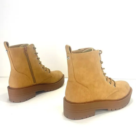 DV DOLCE VITA &quot;PRIMM&quot; CAMEL/TAN PLATFORM LUG SOLE COMBAT BOOTS / BOOTIES🆕
