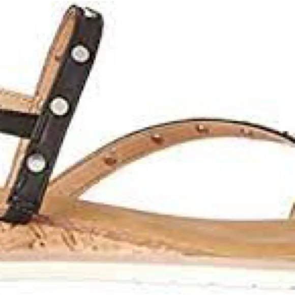 DV DOLCE VITA FEBIA WEDGE STUDDED SANDALS BLACK SZ 9