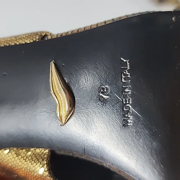 DVF Diane von Furstenberg &quot;Vick&quot; Slingback Sandal Gold Metallic Leather Size 7 B