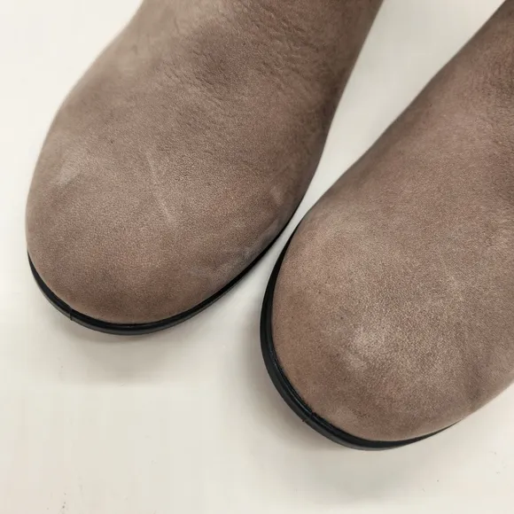 Ecco ankle boots women's 11 taupe nubuck leather Classic Dress35 buckle new $200