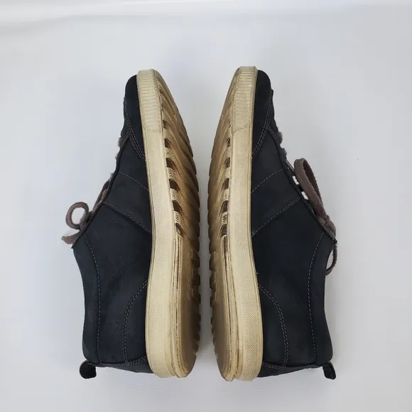 ECCO Mens Leather Lace Up Sneakers