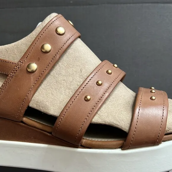 ECCO Whisky Touch Plateau Leather Sandals, Size EU 41 | US 10-10.5 New in Box