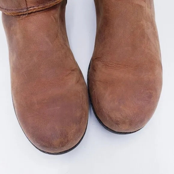 Eddie Bauer Trace Boots Size 8 Espresso Brown Tall Leather Knee High Waterproof