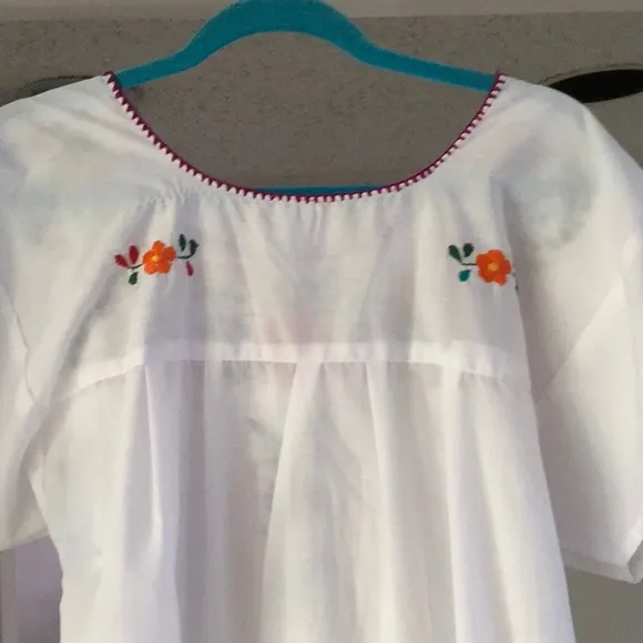 EL REBOZO/MULTI COLOR EMBROIDERED BOHO MEXICAN MAXI DRESS /NEW
