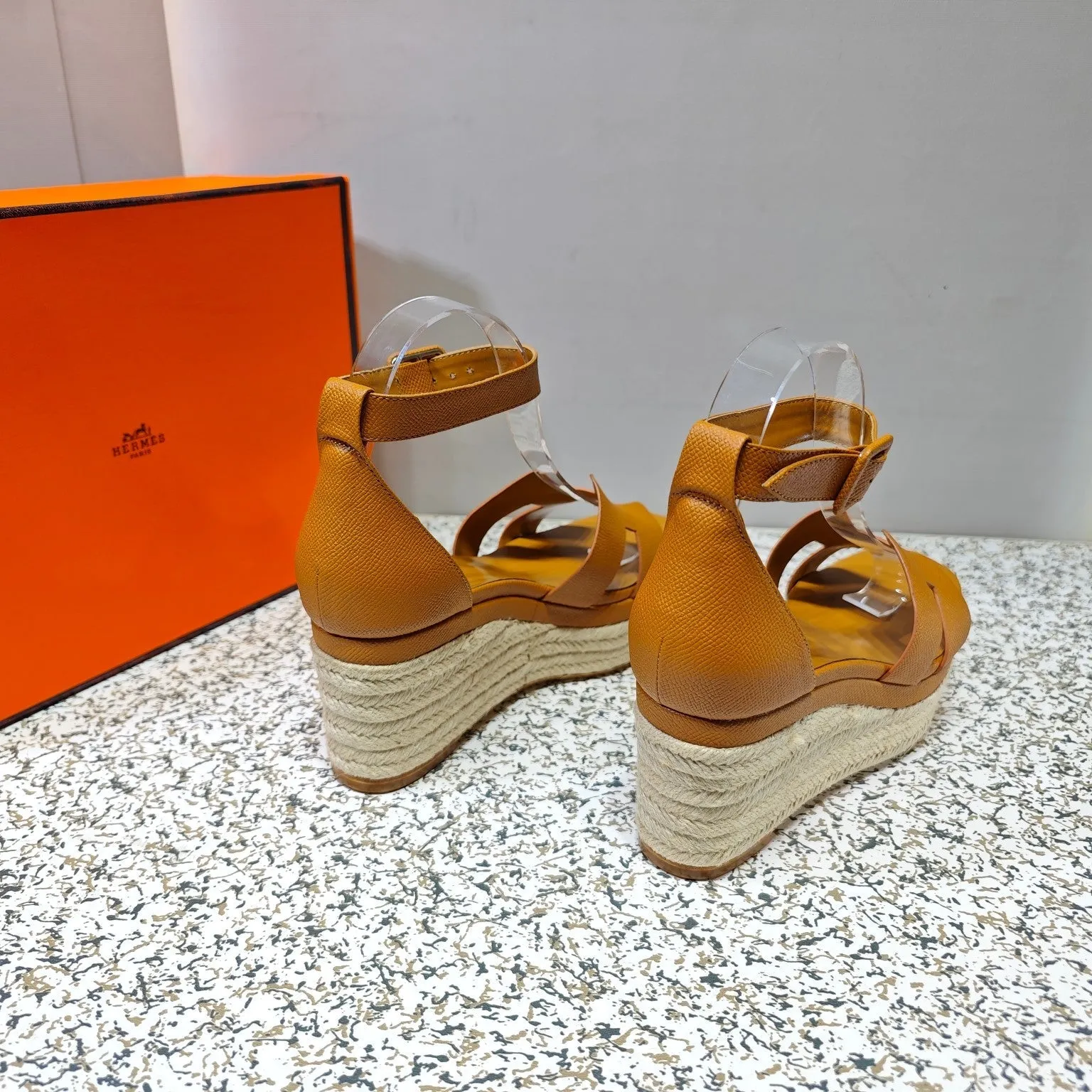 ELDA ESPADRILLE 80 AMBER CALFSKIN