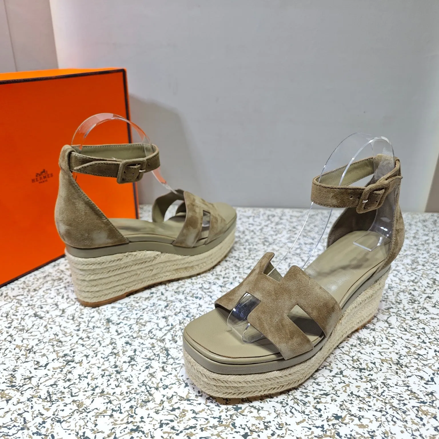 ELDA ESPADRILLE 80 MOCHA BROWN SUEDE