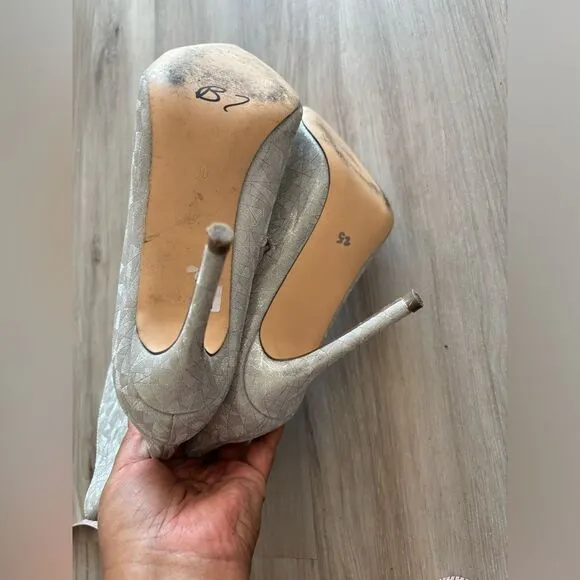 Eldita's 10 Silver Sparkly Skyler Stilleto Boots