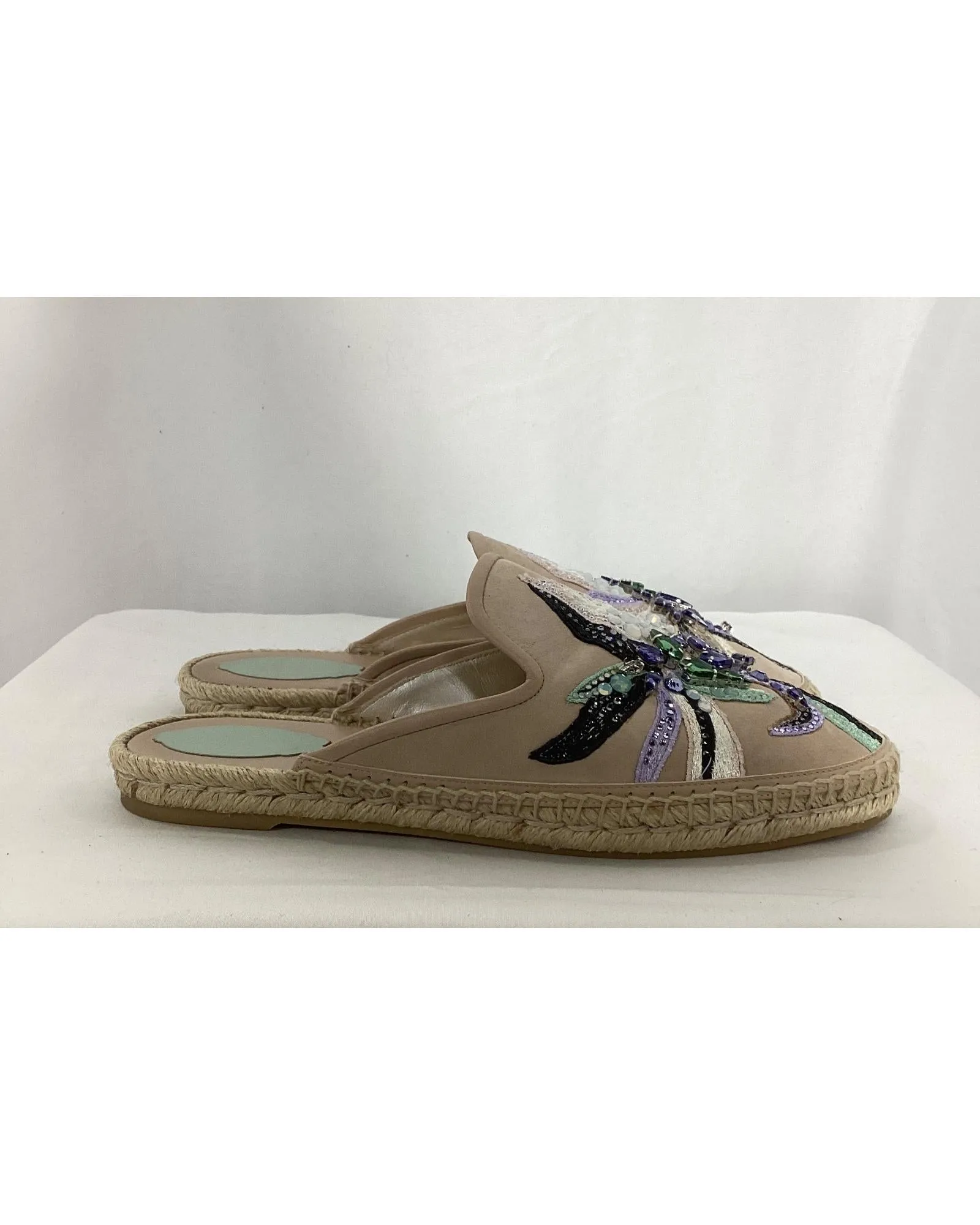 Embellished Espadrille Mules