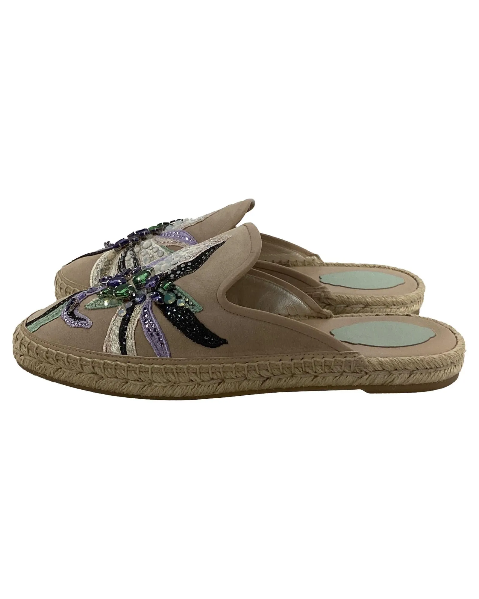 Embellished Espadrille Mules