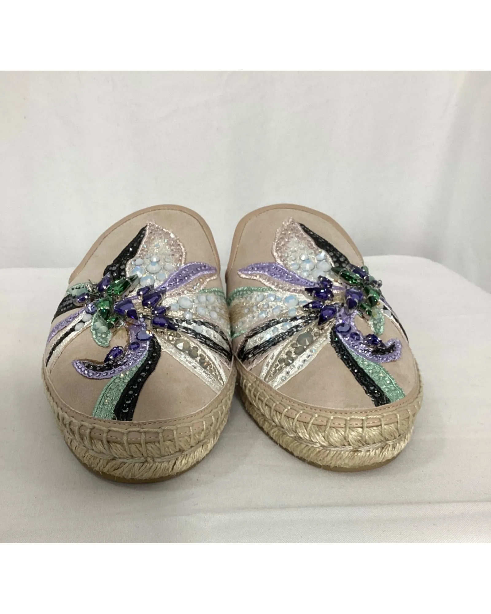 Embellished Espadrille Mules
