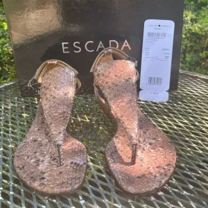 Escada Brown Braided Sandals